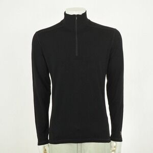 Smartwool 250 Merino Wool Base Layer Pullover Shirt Mens Medium Black 1/2-Zip